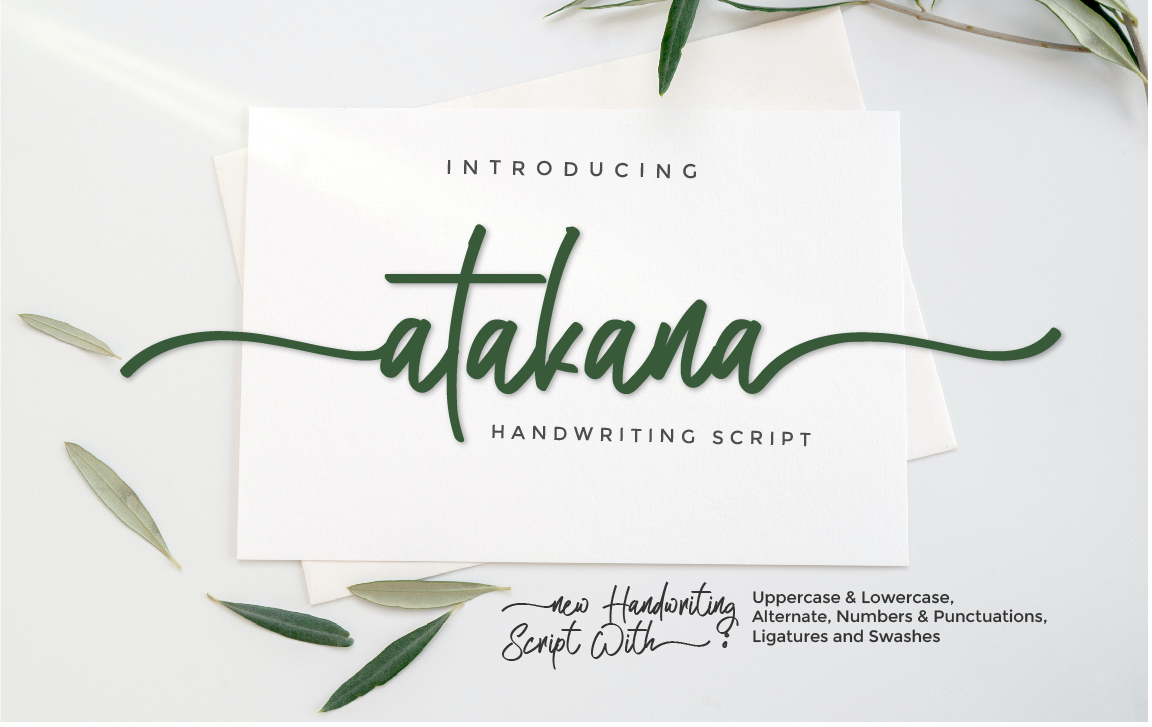 Atakana Handwriting Font Script