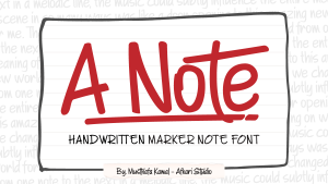 A Note - Handwritten Marker Note Font