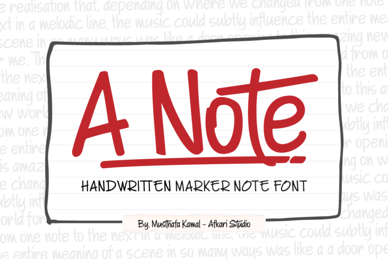 A Note - Handwritten Marker Note Font