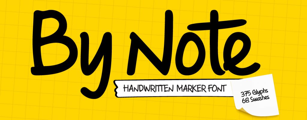 By Note - Handwritten Marker Note Font