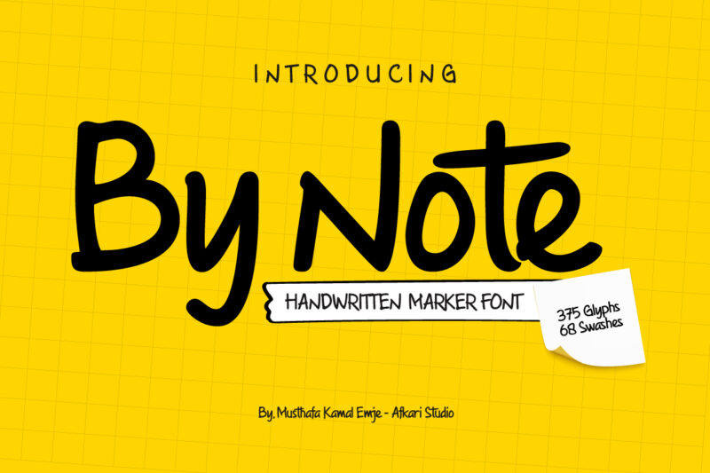 By Note - Handwritten Marker Note Font