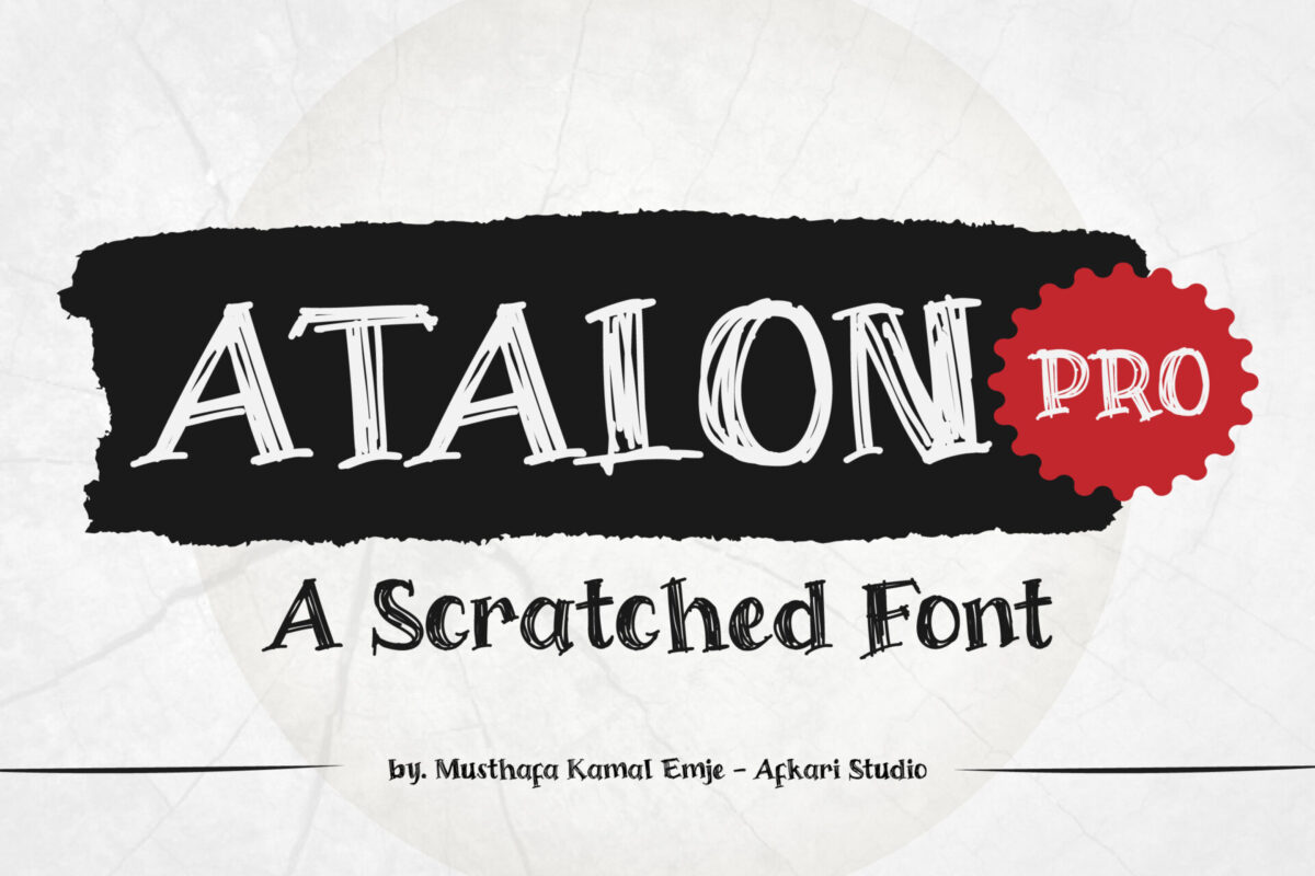 Atalon Pro Is A Scratch Handwritten font made with the natural scratch typeface. Written loosely and with a special balanced look as authentic handwriting font. Atalon A Scratch is Perfect to use in all your projects that call for a natural handwritten, easy legible hand-drawn font.