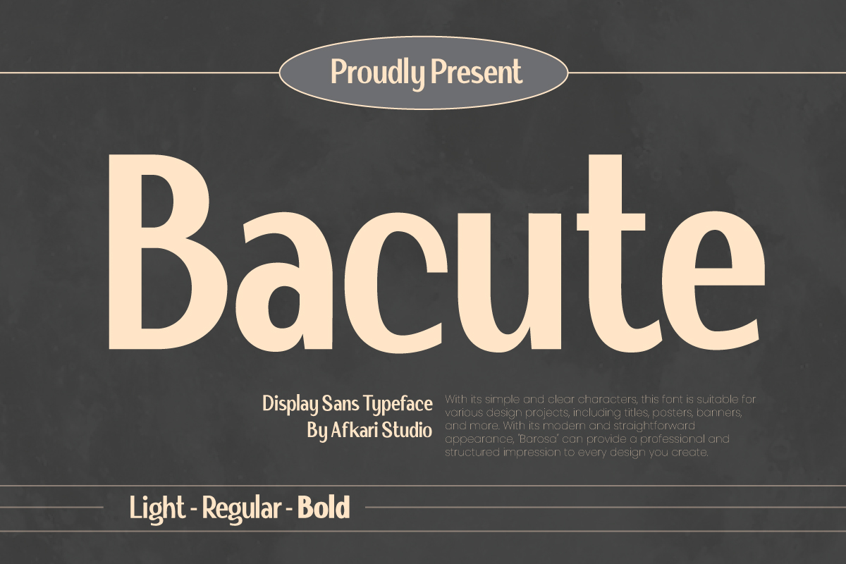 BACUTE Display Sans Typeface, Playful display font, subtitle font, cute font, display font, playful, playful display font, creative font, logo font, new display font, fun display font, Display Font, Cool Font, Funny font, Cartoon font, Speedball font, Superhero font, Comic Fonts, Superhero Font