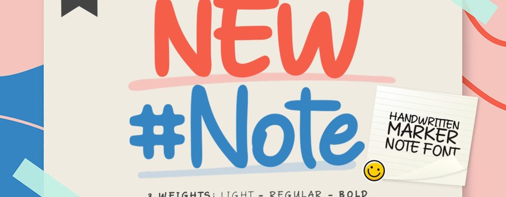 Bebas Note - Handwritten Marker Note Font