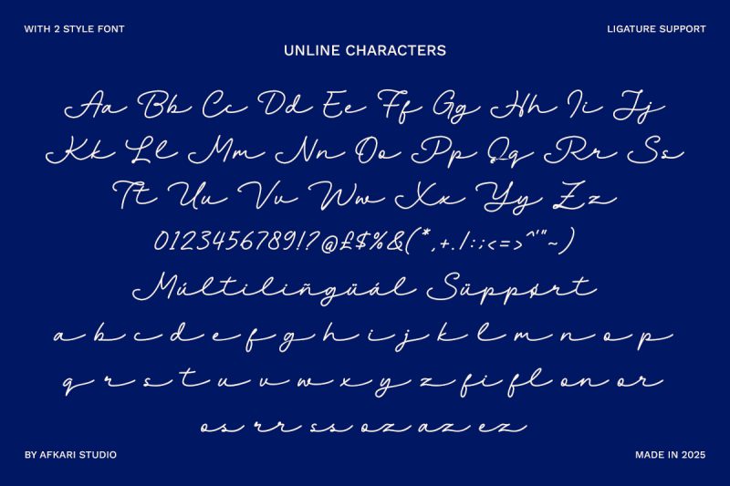 Unline - Handwritten Script Monoline Font