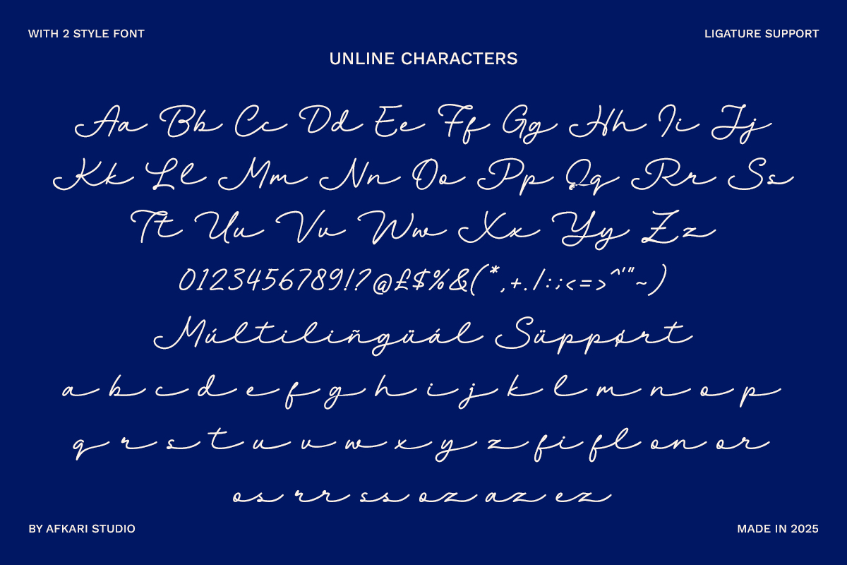 Unline - Handwritten Script Monoline Font