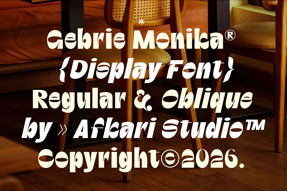 Gebrie Monika - Modern Display Sans Typeface