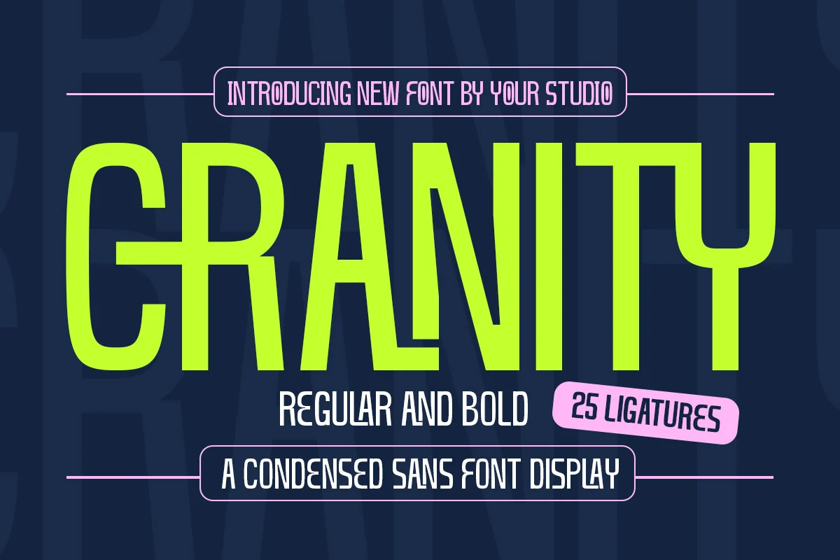 Cranity - Condensed Sans Serif Display Font