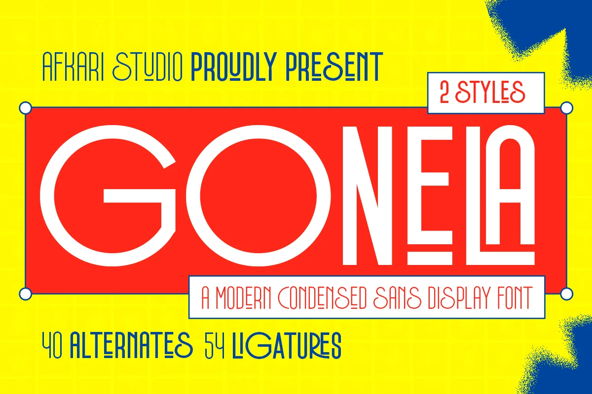 Gonela - Modern Condensed Sans Display Font