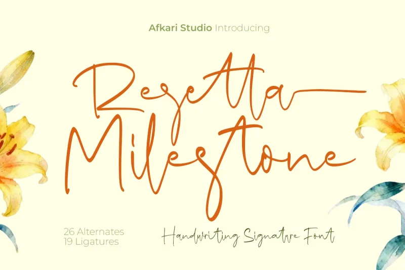 Resetta Milestone - Handwritten Signature Script Font