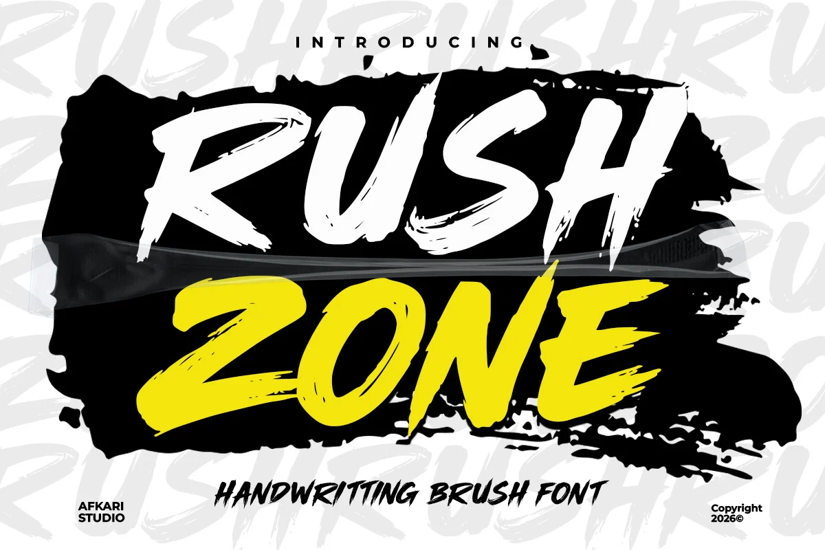 Rush Zone - Handwritting Brush Font