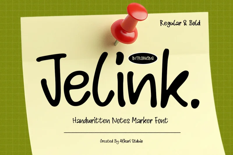 Jelink - Handwritten Marker Note Font