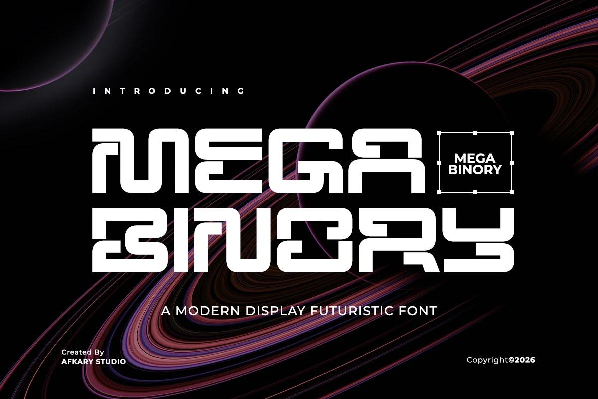 Mega Binory - Modern Futuristic Sci-Fi Font