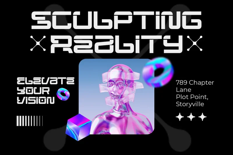 Mega Binory - Modern Futuristic Sci-Fi Font