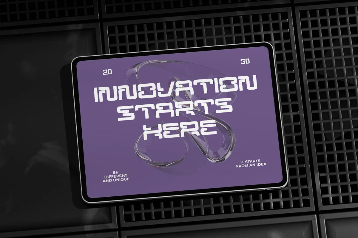 Mega Binory - Modern Futuristic Sci-Fi Font