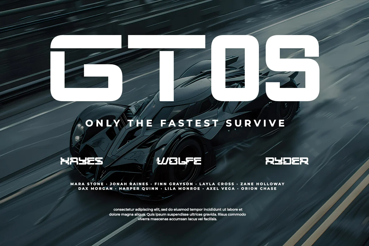 Mega Binory - Modern Futuristic Sci-Fi Font