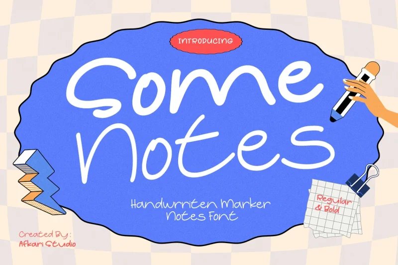 Some Notes - Handwritten Marker Note Font