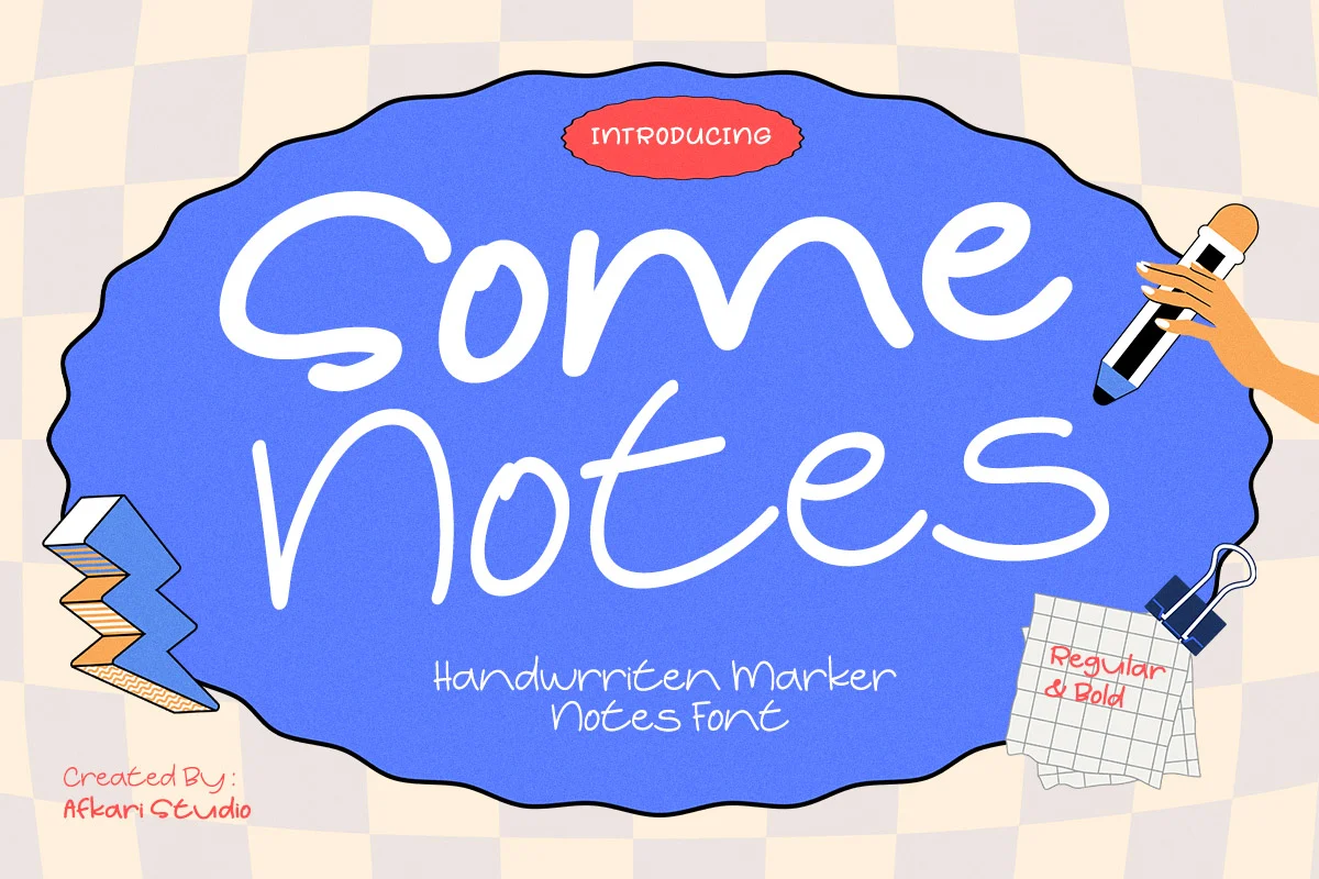Some Notes - Handwritten Marker Note Font