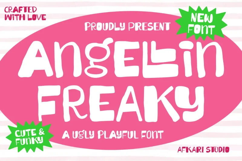 Angellin Freaky - A Ugly Playful Font