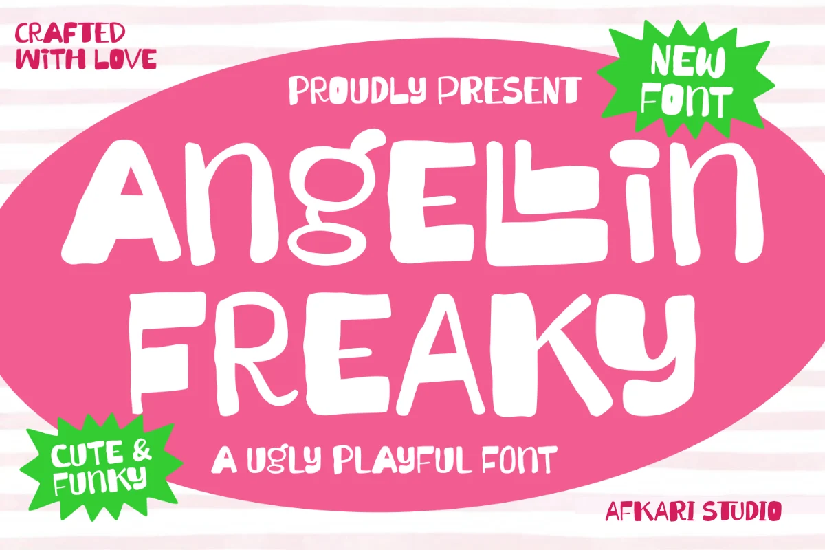 Angellin Freaky - A Ugly Playful Font
