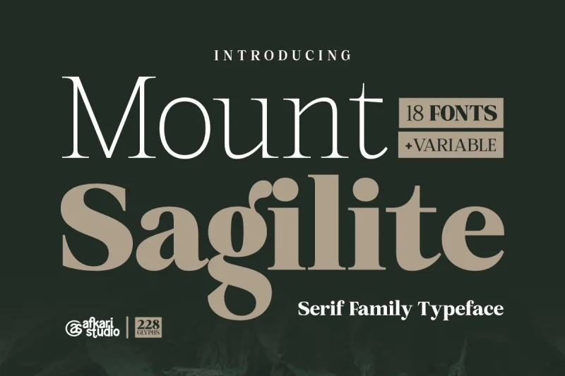Mount Sagilite – Modern Serif Family Typeface with Variable Font