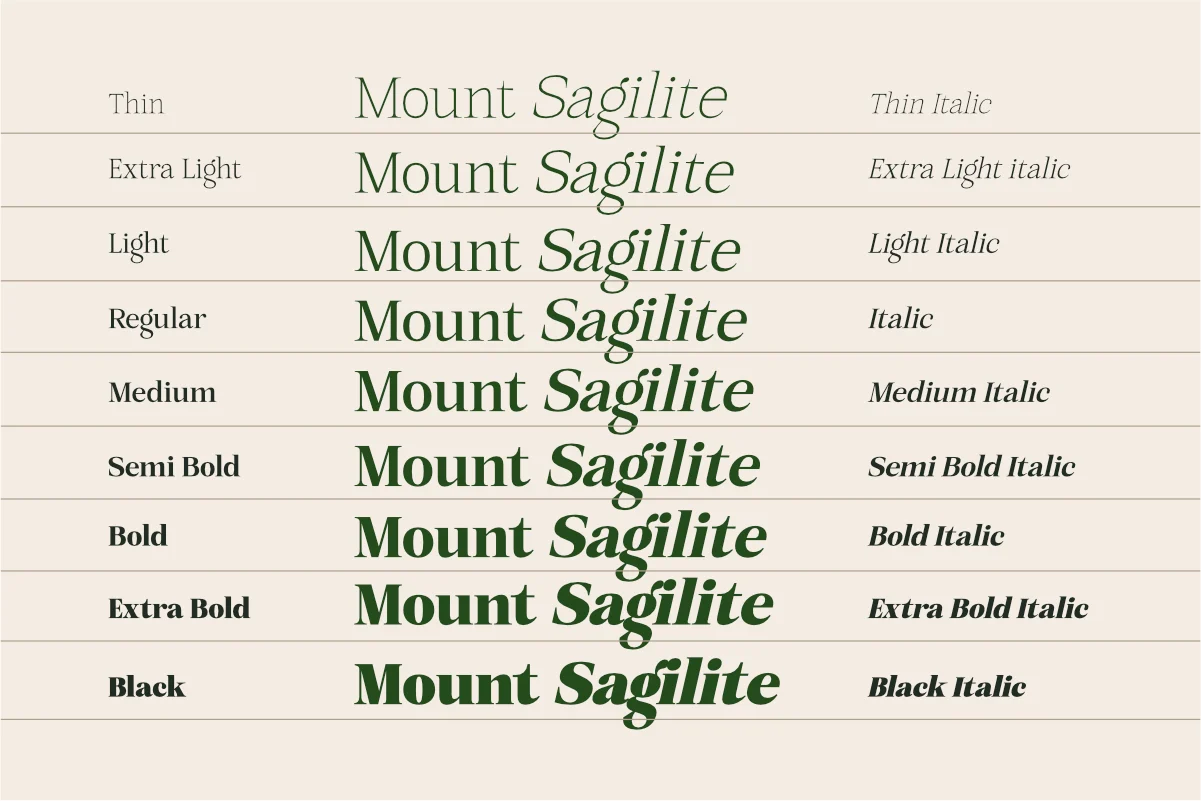 Mount Sagilite – Modern Serif Family Typeface with Variable Font