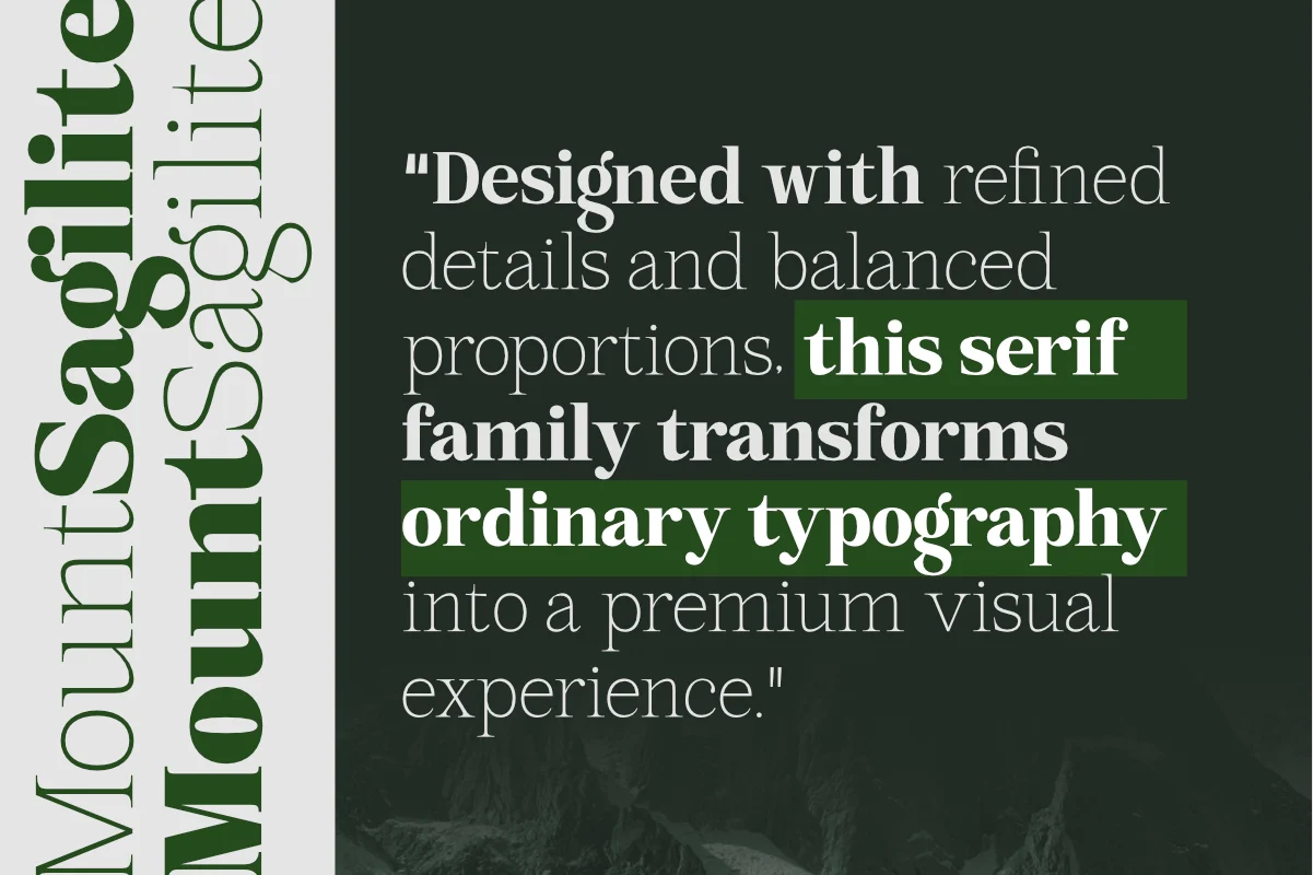 Mount Sagilite – Modern Serif Family Typeface with Variable Font