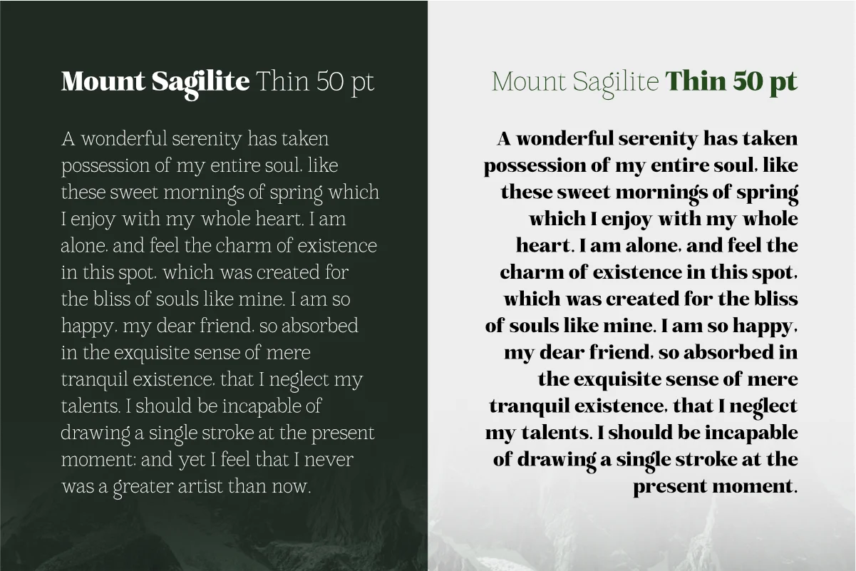 Mount Sagilite – Modern Serif Family Typeface with Variable Font