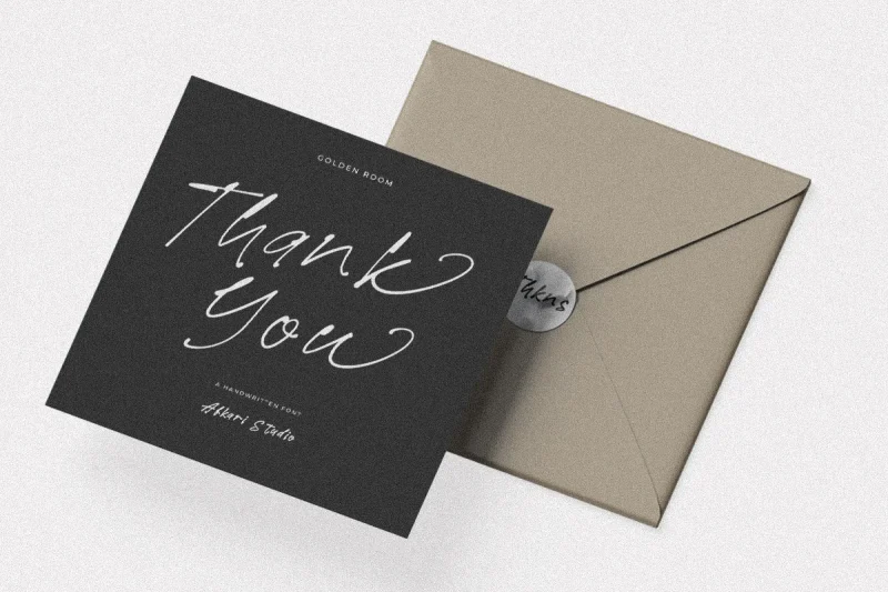 Golden Room handwritten script font by Afkari Studio