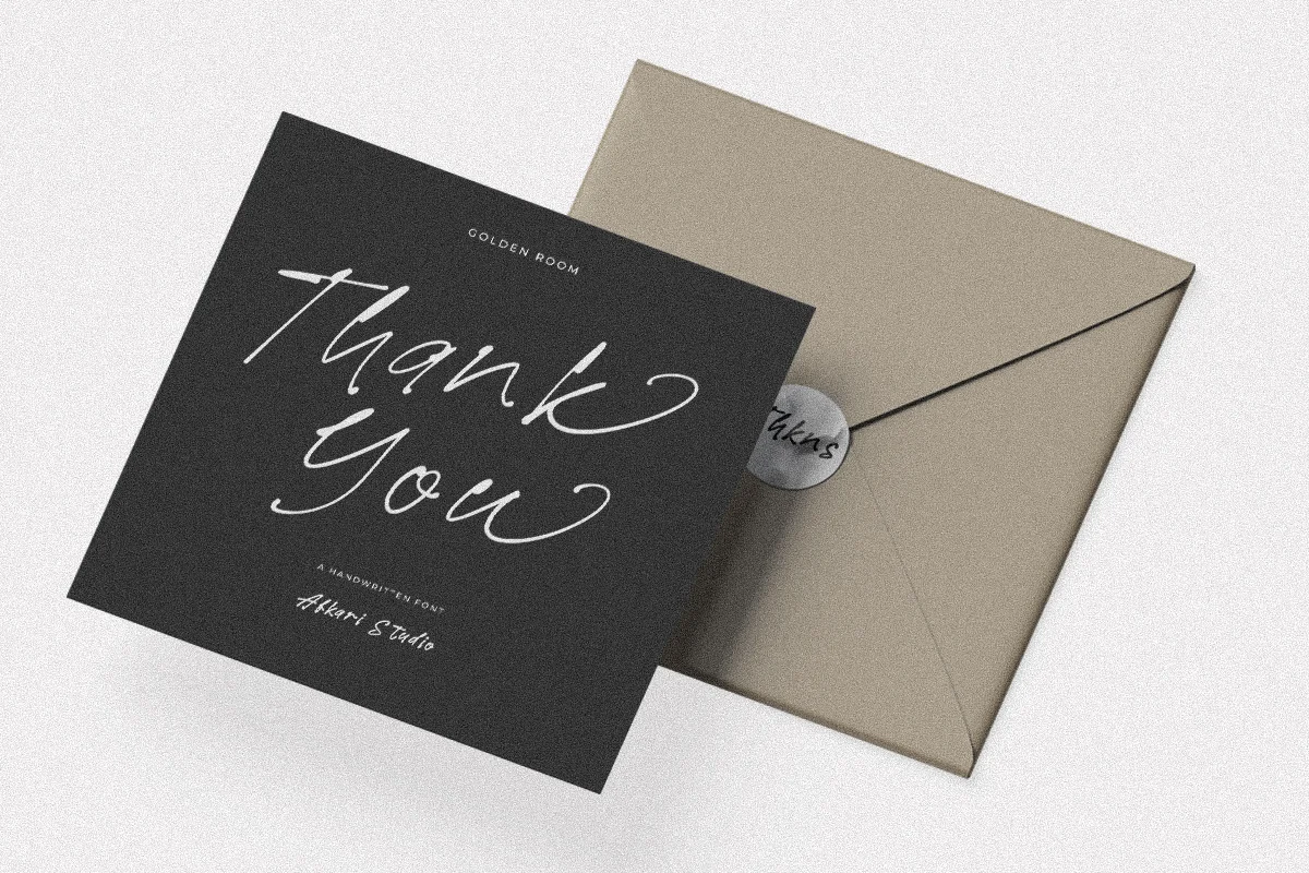 Golden Room handwritten script font by Afkari Studio